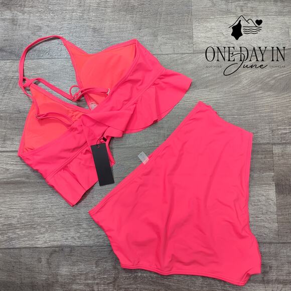 Tempt Me High Waist Ruffle Bikini Swimsuit Size M - Picture 7 of 7